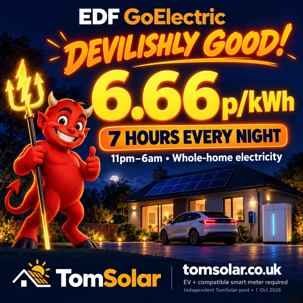 EDF GoElectric: devilishly good 6.66p electricity for seven hours overnight
